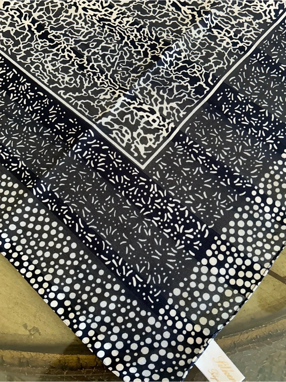 Lightweight Blue and White Patterned Scarf - Women's Accessory Italian 30” x 30”